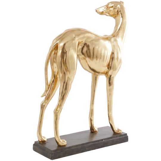 25" Gold Greyhound Dog Sculpture
